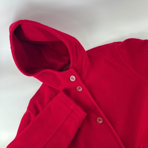 Eddie Bauer Jackets & Blazers - Vintage Eddie Bauer Wool Hooded Coat Womens Petite M Red Hong Kong 80s 90s